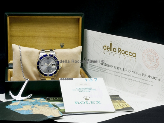 Rolex Submariner Date Sultan Grey Dial Diamonds Sapphires  Watch  16613