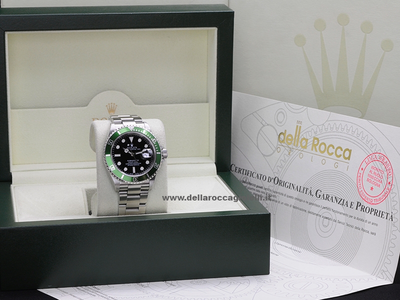 Rolex Submariner Grren Bezel Fat Four Watch 16610LV