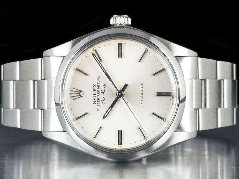 Rolex Air-King 34 Argento Oyster Silver Lining Watch 5500