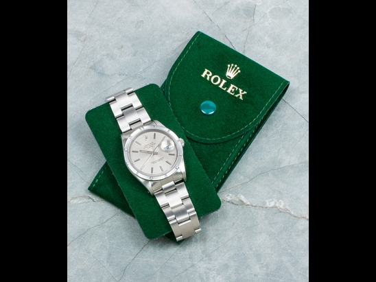 Rolex Date 34 Argento Oyster Silver Lining  Watch  15210