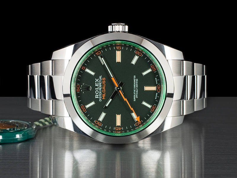 Rolex Milgauss Green Crystal Black Dial - New 2021 116400GV