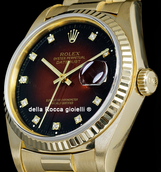 Rolex Datejust 36 Diamonds Red Shaded / Rosso Degradé Watch 16018