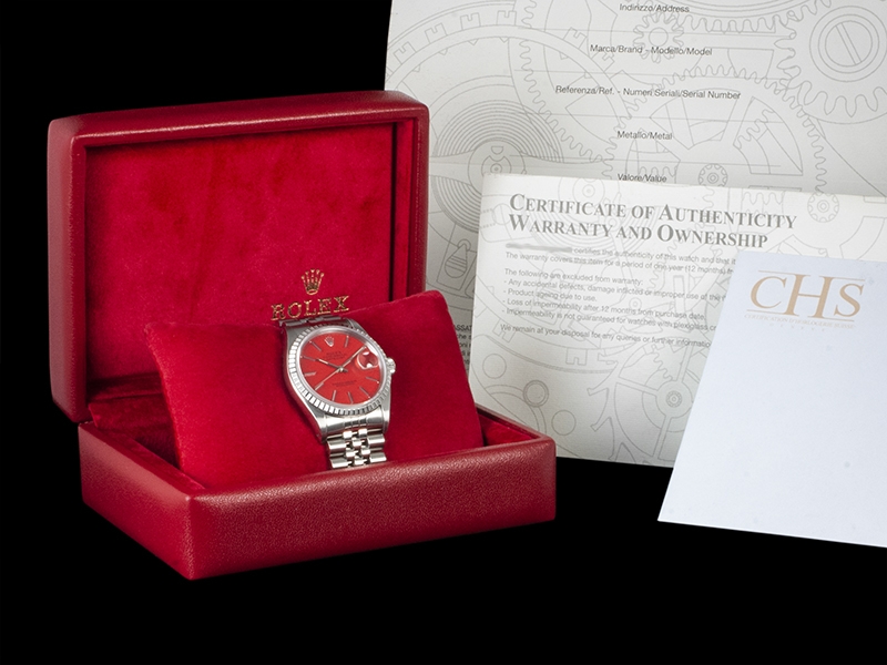 Rolex Datejust 36 Rosso Jubilee Ferrari Red Watch 16220