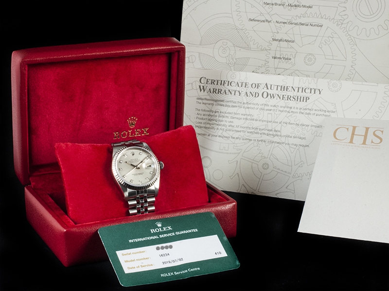 Rolex Datejust 36 Jubilee Diamonds Silver/Argento 16234