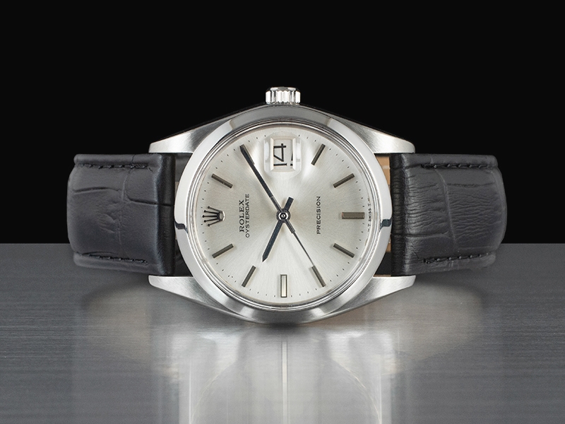 Rolex Oysterdate Precision 34 Argento Silver Lining Watch 6694