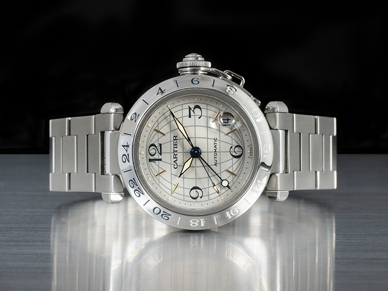 Cartier Pasha C Time Zone GMT Watch W31029M7 / 2377