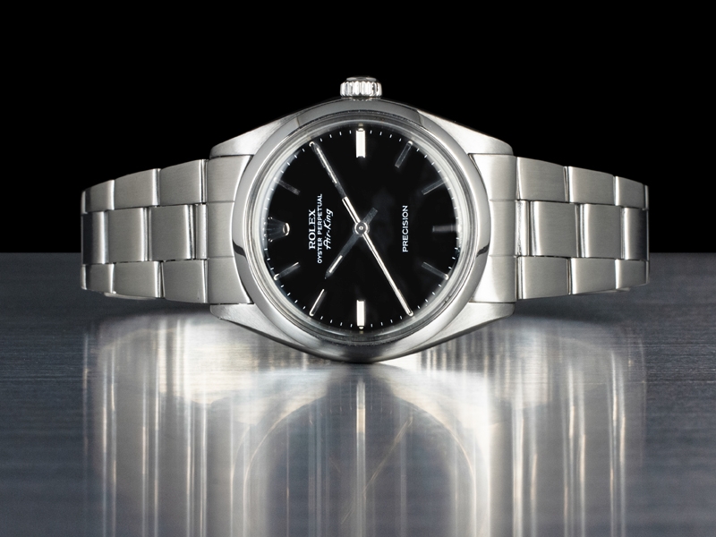 Rolex Air-King 34 Nero Oyster Royal Black Onyx Watch 5500