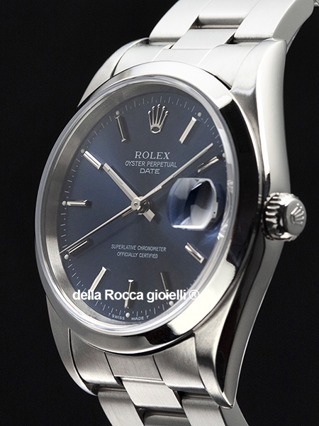 Rolex Date 34 Blue/Blu Watch 15200