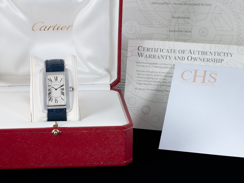 Cartier Tank Americaine LM White Gold Manual Winding Watch