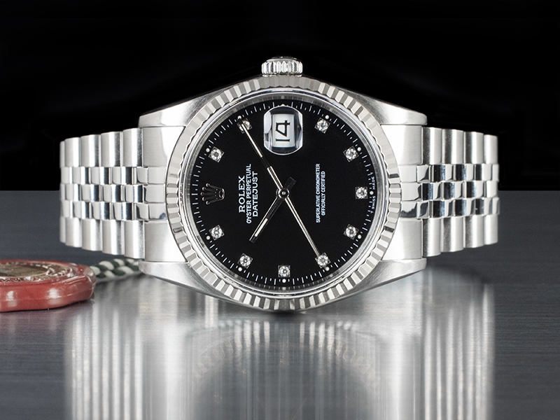 Rolex Datejust 36 Jubilee Diamonds Black/Nero Watch 16234